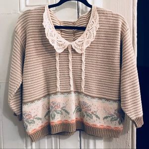 Vintage French Cropped Sweater